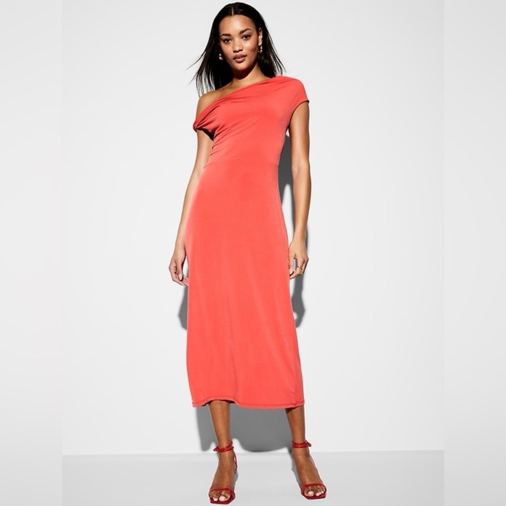 Coral Off-Shoulder Dress
